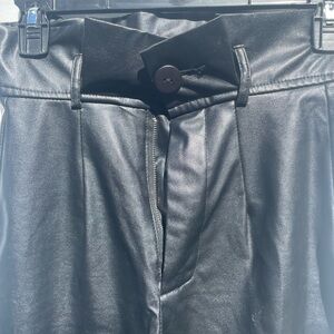 PrettyLittleThing Black Faux Leather Pants size 0